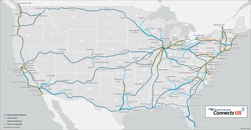 As Biden Pushes Major Rail Investments, Amtrak’s 2035 Map Has People Talking